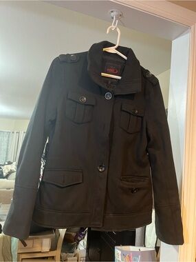 Yoki Women’s Black Military-Style Button Front Jacket size large